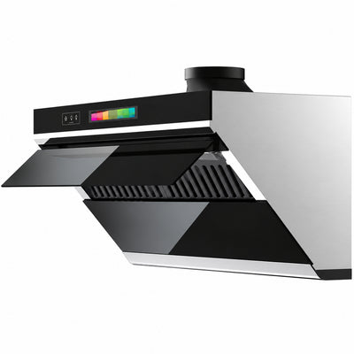 Wall Mount Range Hood Designed for Effortless Cooking, 900 CFM, Convertible Ducted/Ductless, Touch Control