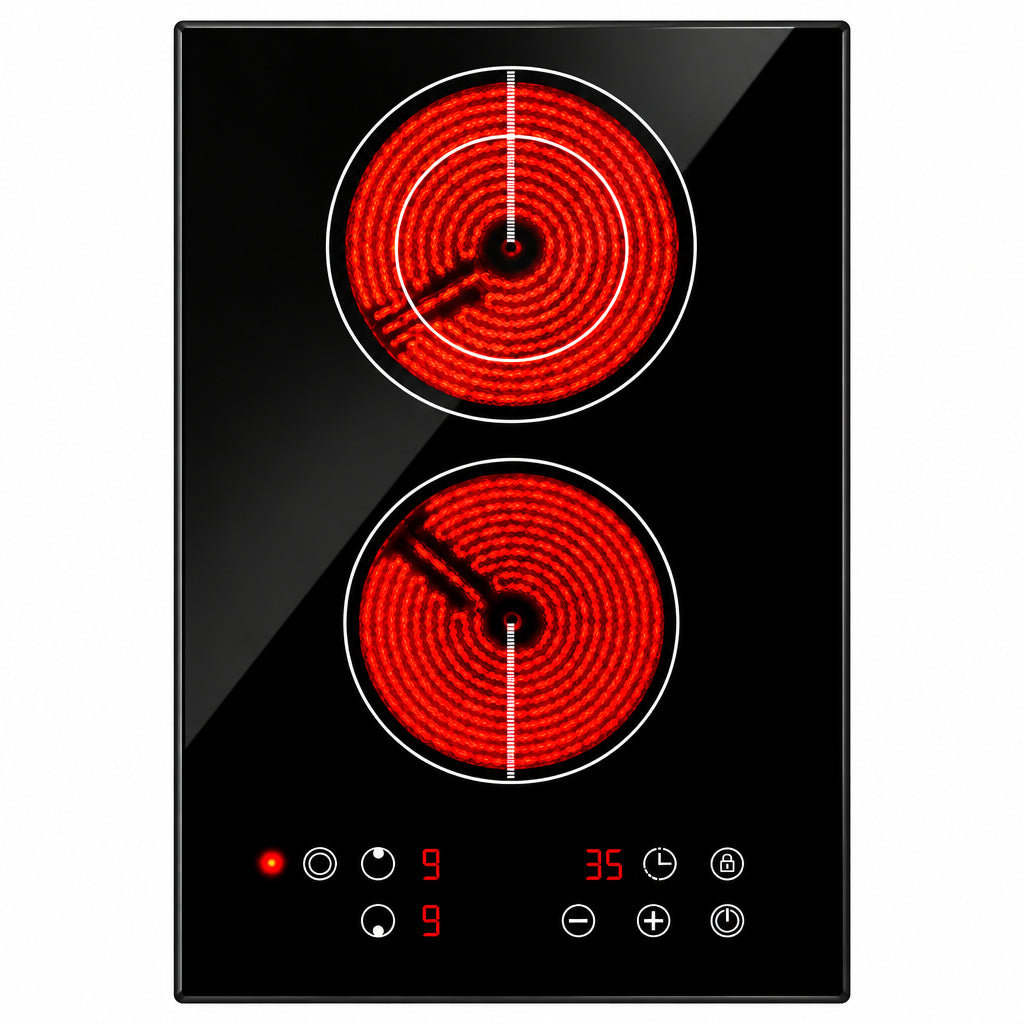 2 Burner Electric Cooktop 12 Inch, Drop-In Radiant Cooktop