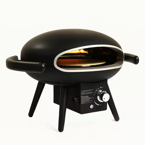 Outdoor Pizza Oven Built for Rapid Heating, 12 Inch Stone, Rotatable Motor, ETL Certified, 950°F Max Temp