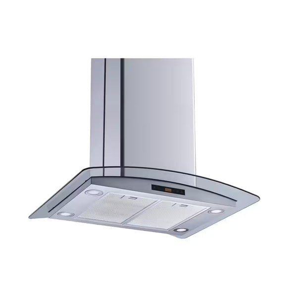 Island Range Hood Built for Premium Kitchens, 600 CFM, Stainless Steel Glass, Touch Control, LED Lighting