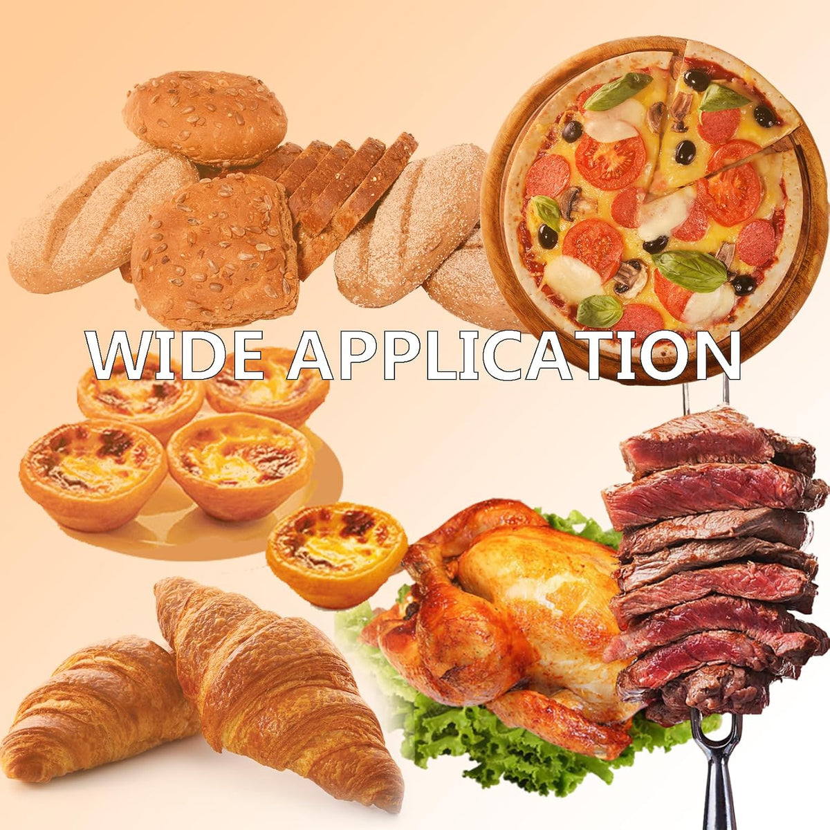 Commercial Pizza Oven Double Deck Movable Electric Pizza Oven Stainless Steel Multipurpose Pizza Oven for Restaurant with Wheels 6400W 220V Single Phase